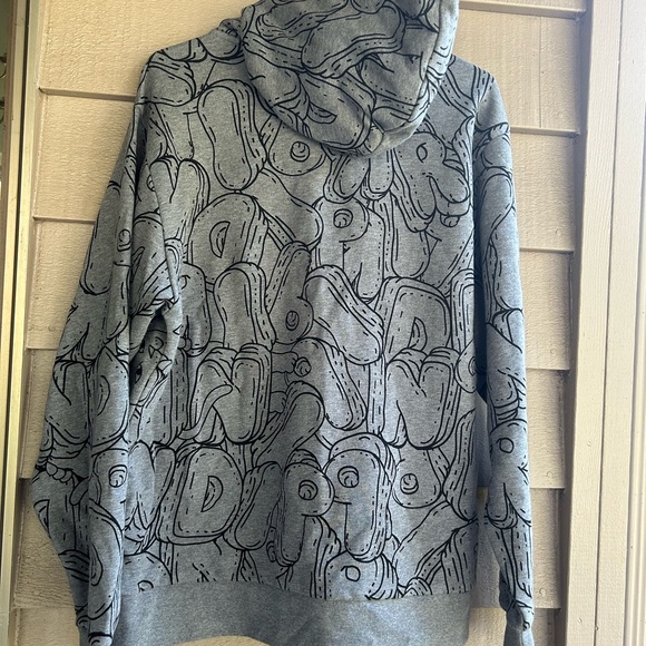 RIPNDIP sweatshirt unisex gray abstract cat hoodie. sz S - Picture 2 of 6